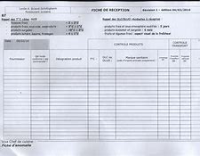 CARNET BON DE RECEPTION