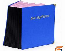 PARAPHEUR 10 VOLETS EN SIMILI RAYE BLEU