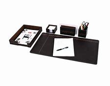 ENSEMBLE DE BUREAU EN SIMILI CUIR 8 PCS
