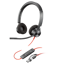 HPPOLY 12 Mois Poly Blackwire 3320 Stereo USB-C Headset +USB-C/A Adapter
